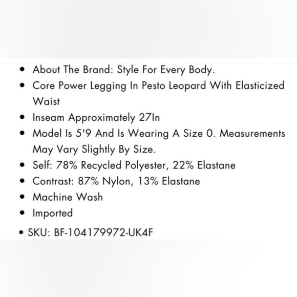 Good American Core Power Legging Pesto Leopard Green Black Size Large NWT - Picture 9 of 10